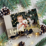 "Happy Holidays" Skripttypografie Custom Foto Folien Feiertagskarte<br><div class="desc">Personalisieren Sie diese wunderschönen und modernen Weihnachts- oder Winterurlaubskarten mit Ihren Fotos und Ihrer persönlichen Botschaft.</div>