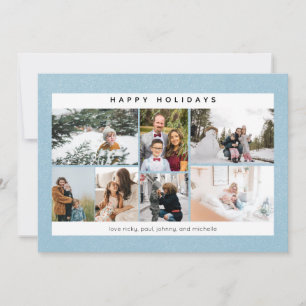 Happy Holidays Snow & Multi Foto Card