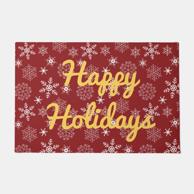 Happy Holidays Snowflake Fußmatte (Vorderseite)