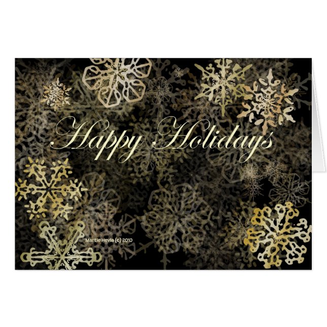 Happy Holidays Snowflakes Card (Vorderseite (Horizontal))
