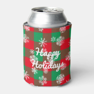 Happy Holidays Snowflakes Weihnachtsbüffel Kariert Dosenkühler