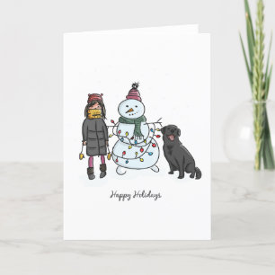 Happy Holidays Snowman Feiertagskarte