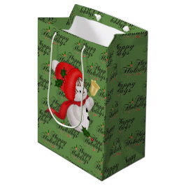 Happy Holidays Snowman Mittlere Geschenktasche Geschenktüte