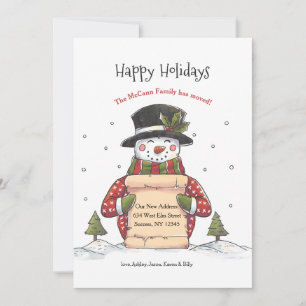 Happy Holidays Snowman Moving Ankündigung