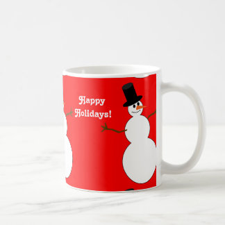 Happy Holidays Snowman Tiled Kaffeetasse
