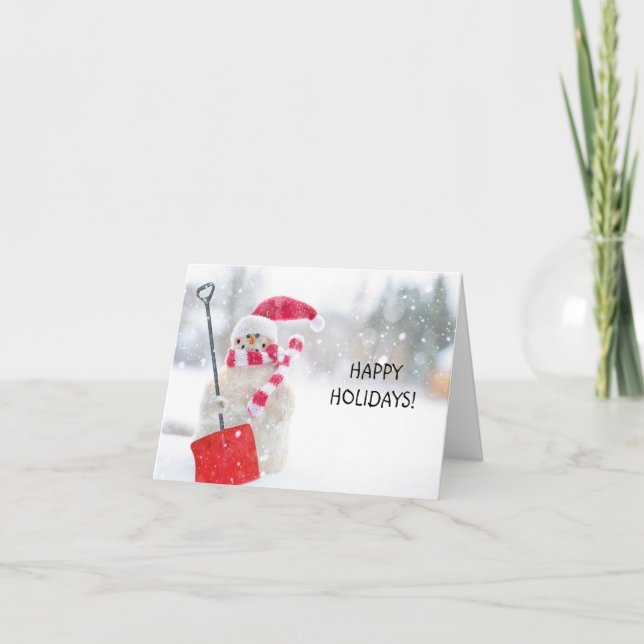 Happy Holidays Snowman Weihnachtskarte Feiertagskarte (Vorderseite)