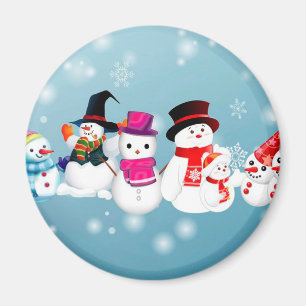 Happy Holidays Snowmen Magnet