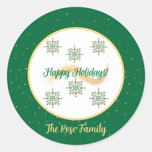 Happy Holidays Sticker (Vorderseite)