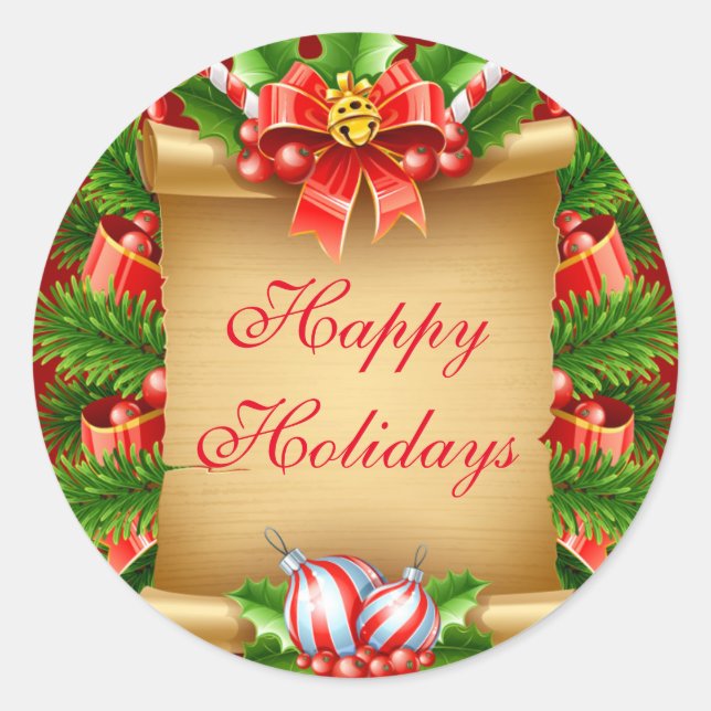 Happy Holidays Stickers (Vorderseite)