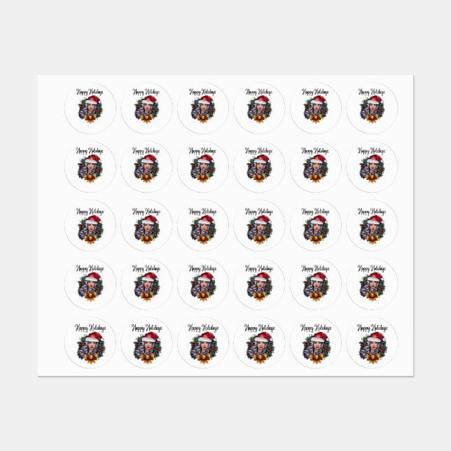 Happy Holidays Stickers Etiketten (Blatt)