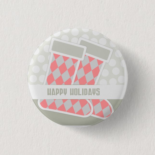 Happy Holidays Strumpf Button (Vorderseite)