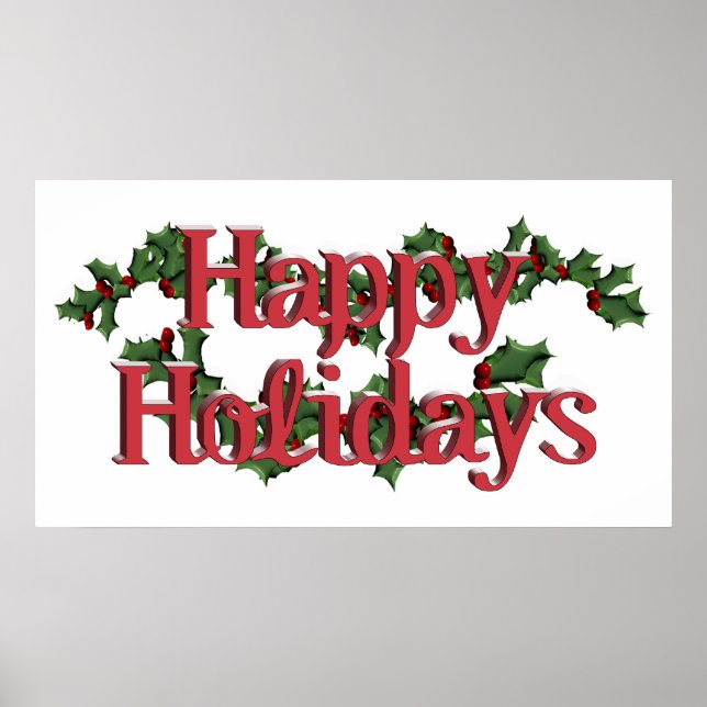 Happy Holidays Text Design Poster (Vorne)