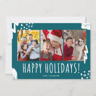 Happy Holidays Three Foto Family Weihnachten