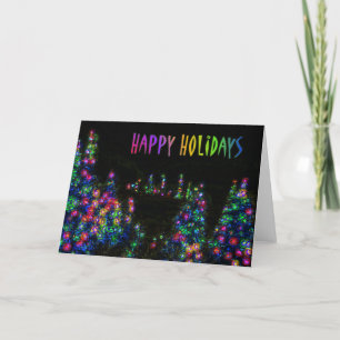 Happy Holidays Tree Lights Card Feiertagskarte