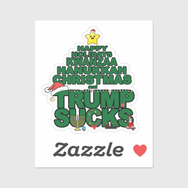 Happy Holidays Trump Sind zum Kotzen Aufkleber (Blatt)