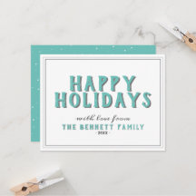 Happy Holidays Türkise Typografie Weihnachten
