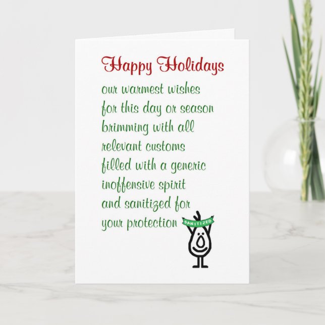 Happy Holidays - une drôle de carte de voeux de va (Devant)