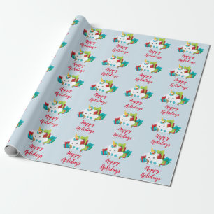 Happy Holidays Unicorn Geschenkpapier