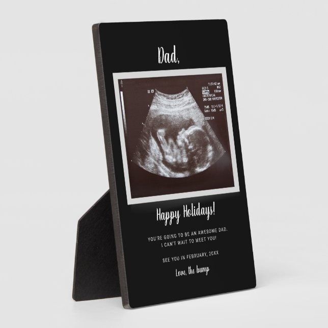 Happy Holidays Vater Ultrasound Sonogram Schwanger Fotoplatte (Seite)