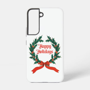 Happy Holidays Vintag Heiliger Weihnachtskranz Samsung Galaxy Hülle