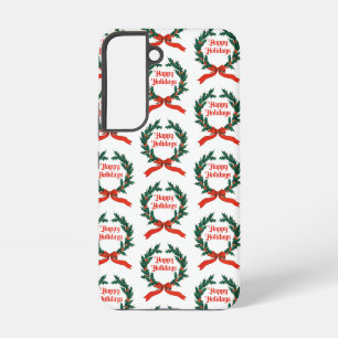 Happy Holidays Vintag Heiliger Weihnachtskranz Samsung Galaxy Hülle