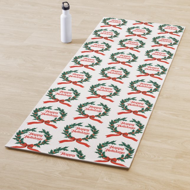 Happy Holidays Vintag Heiliger Weihnachtskranz Yogamatte (Beispiel)