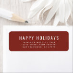 Happy Holidays Vintag Red Christmas<br><div class="desc">Happy Holidays Vintag Red Christmas Label</div>