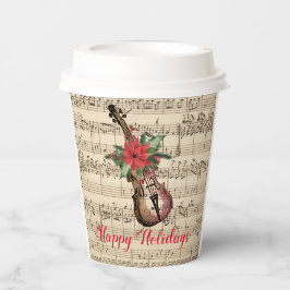 Happy Holidays Vintag Violin and Sheet Music Pappbecher
