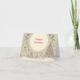 Happy Holidays vintage style Feiertagskarte