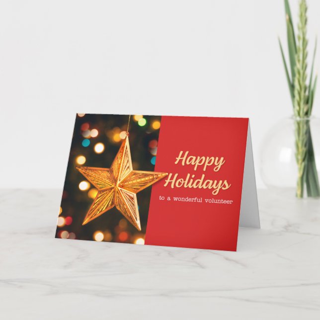 Happy Holidays Volunteer Star Ornament Karte (Vorderseite)
