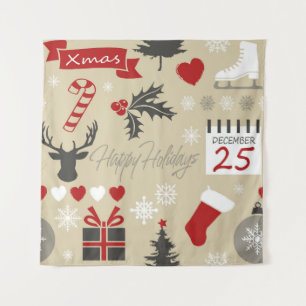 Happy Holidays Wandteppich