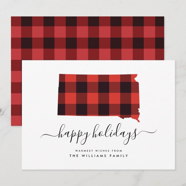 HAPPY HOLIDAYS Warme Wünsche aus South Dakota (Vorne/Hinten)