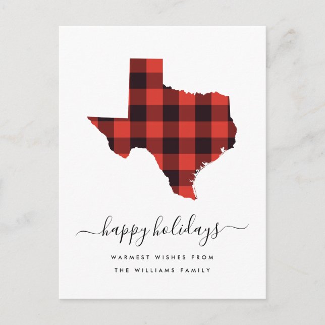 Happy Holidays | Warme Wünsche aus Texas Postkarte (Vorderseite)