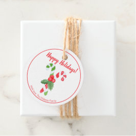 Happy Holidays | Wasserfarbe Candy Cane Weihnachte Geschenkanhänger