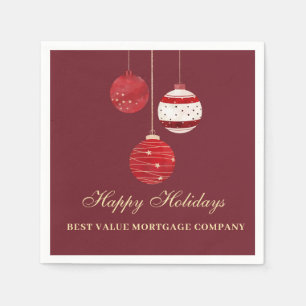 Happy Holidays Watercolor Business Serviette