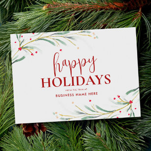 Happy Holidays Watercolor Grüne Landschaft Busines Feiertagskarte