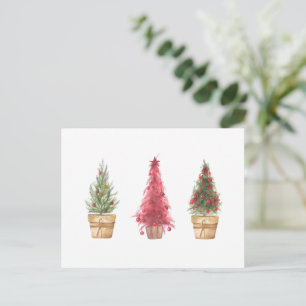 Happy Holidays Watercolor Weihnachtsbaumen Hübsch Postkarte