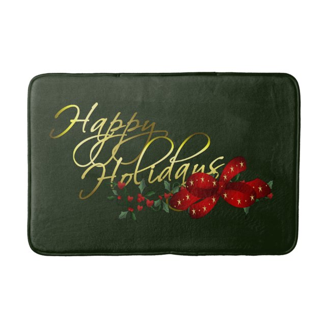 Happy Holidays Weihnachten Badematte (Vorderseite)
