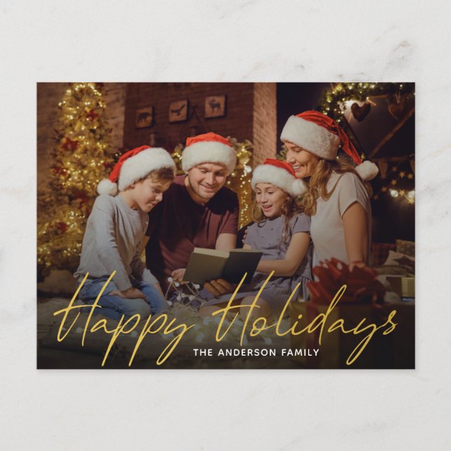 Happy Holidays Weihnachten Foto Postkarte (Vorderseite)