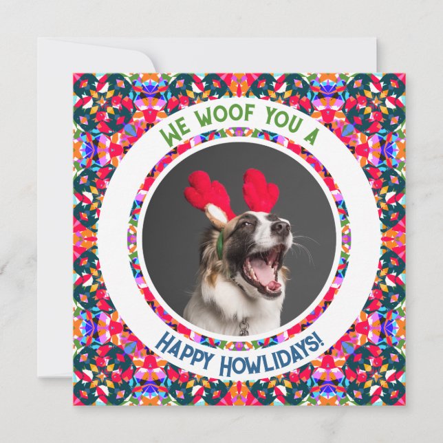 Happy Holidays Weihnachten Foto Pun Dog Vater Mum  (Vorderseite)