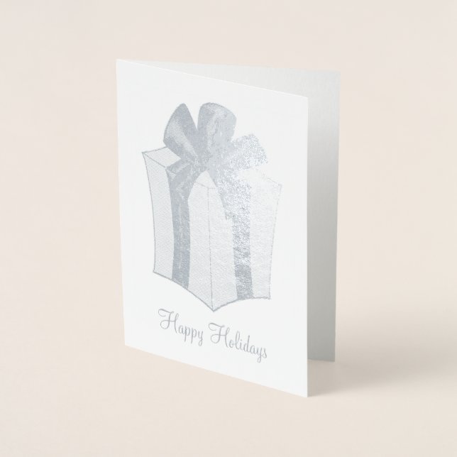 Happy Holidays Weihnachten Hanukkah Paket Geschenk Folienkarte (Vorderseite)