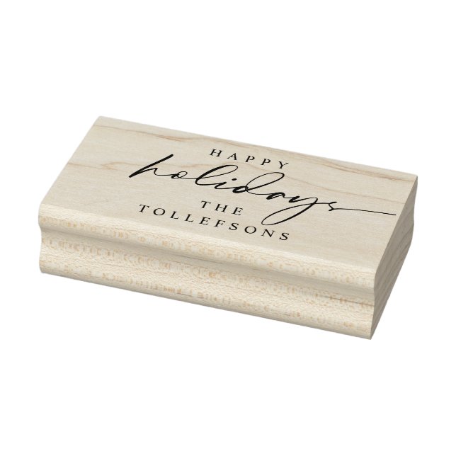 Happy Holidays Weihnachten Modernes Handwriting Ei Gummistempel (Stempel)