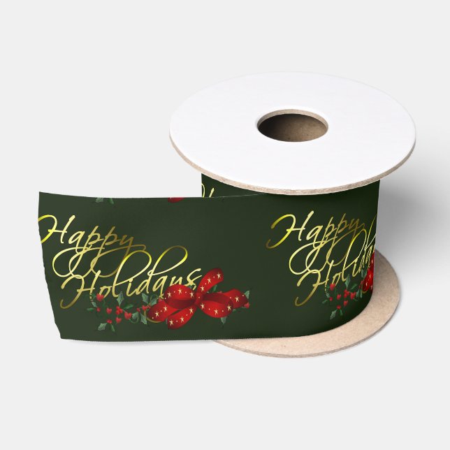 Happy Holidays Weihnachten Satinband (Spule)