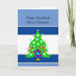 Happy Holidays Weihnachten und Hanukka Karte