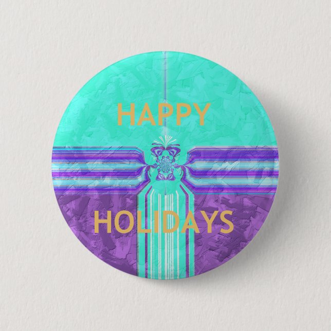 Happy Holidays Weihnachten weg von Zuhause Button (Vorderseite)