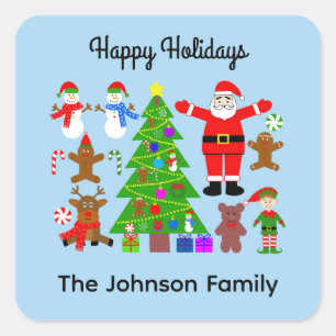 Happy Holidays Weihnachts-Ansammlung #3 Stickers