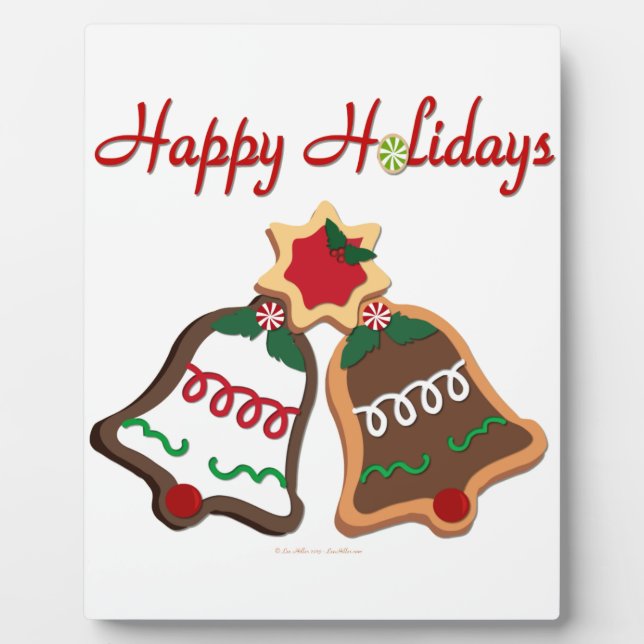 Happy Holidays Weihnachts Cookie Bells Fotoplatte (Vorderseite)