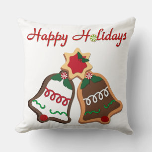 Happy Holidays Weihnachts Cookie Bells Kissen