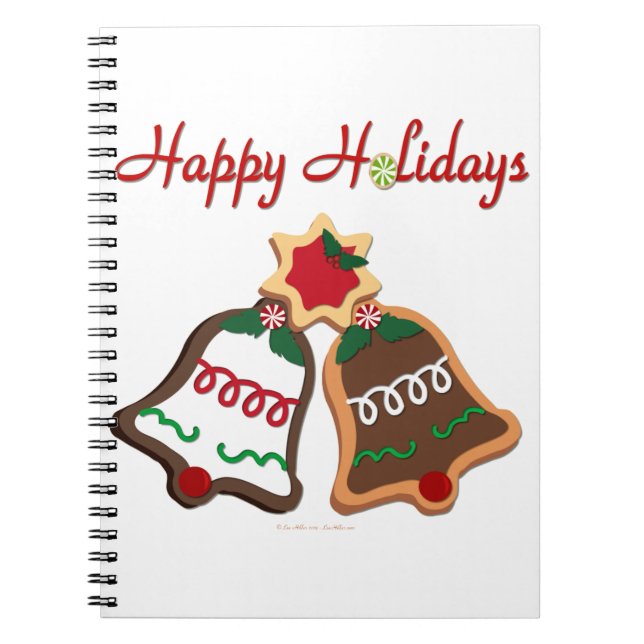 Happy Holidays Weihnachts Cookie Bells Notizblock (Vorderseite)