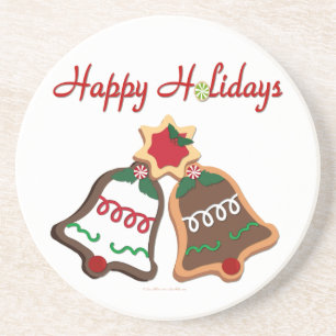 Happy Holidays Weihnachts Cookie Bells Sandstein Untersetzer